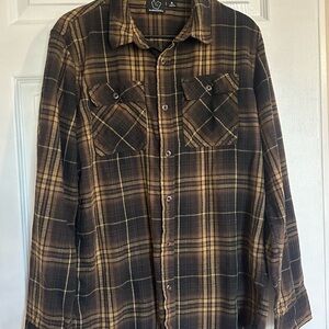 Burnside Plaid Shirt in Brown and Tan
